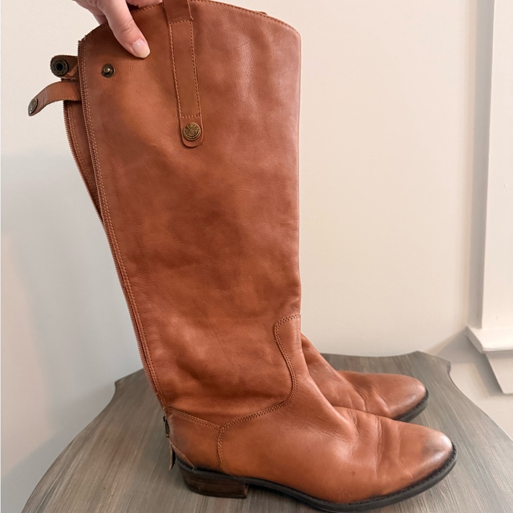 Sam Edelman Tan Leather Knee-High Boots Women's Size 8